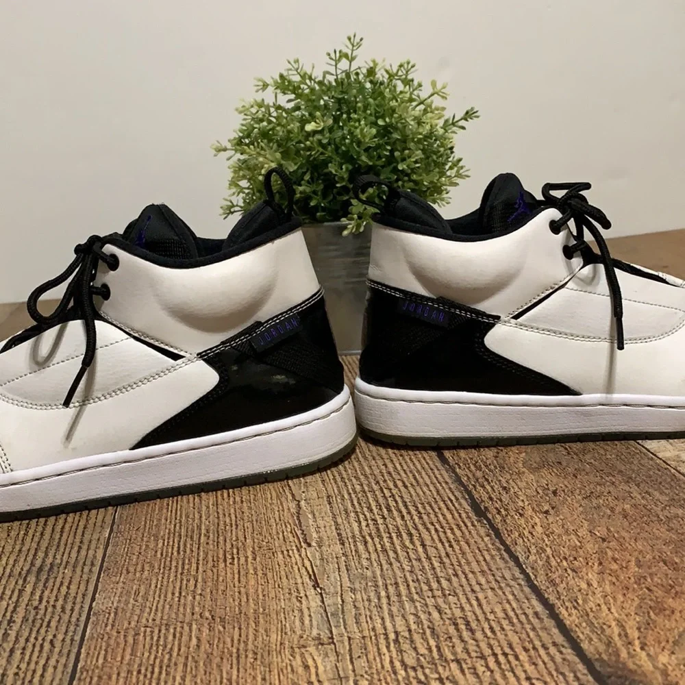 Nike Air Jordan Fadeaway “Concord” Black White Tennis Shoes High Top US 9.5